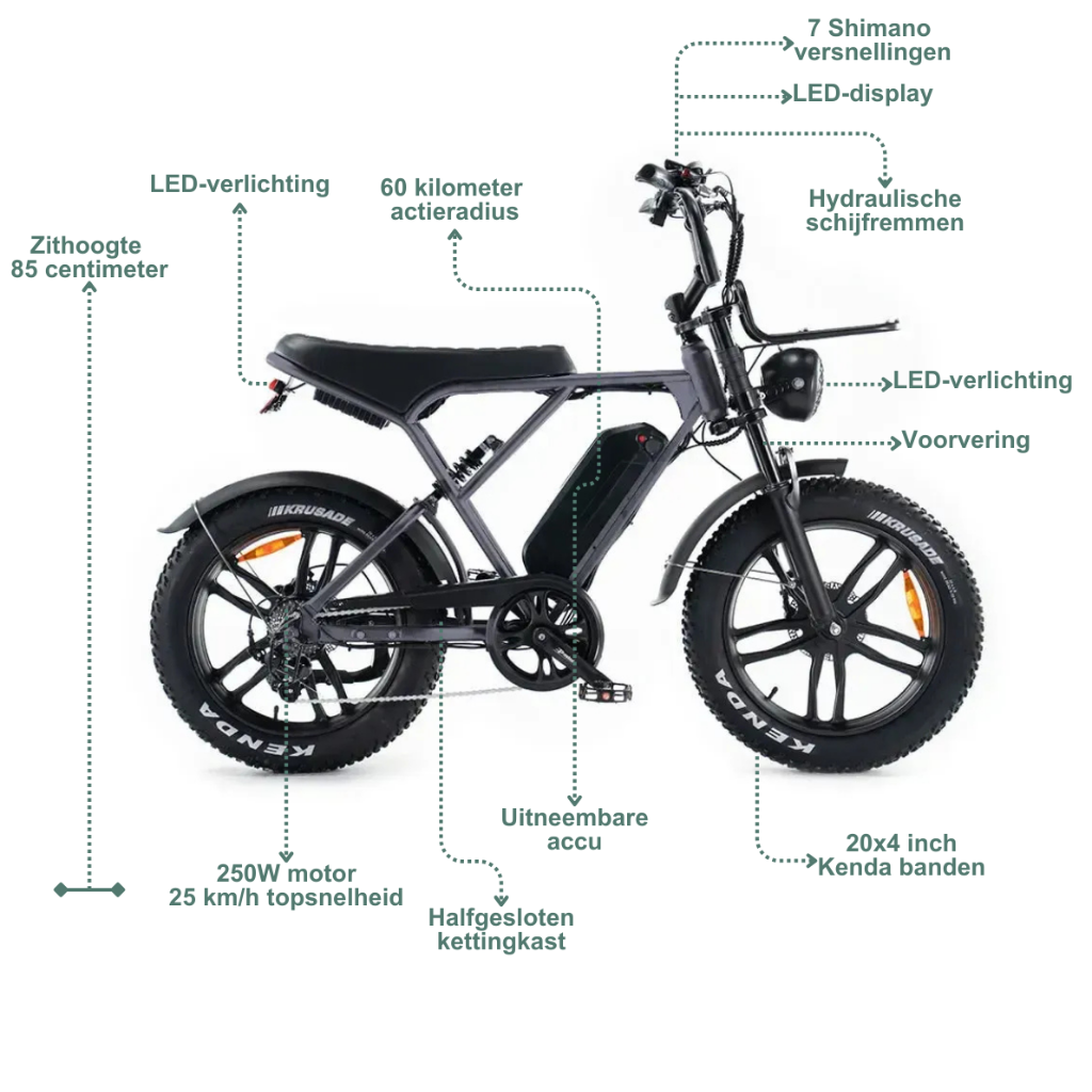 OUXI H9 - Grijs (incl. voetsteuntjes, voorrekje & alarm)