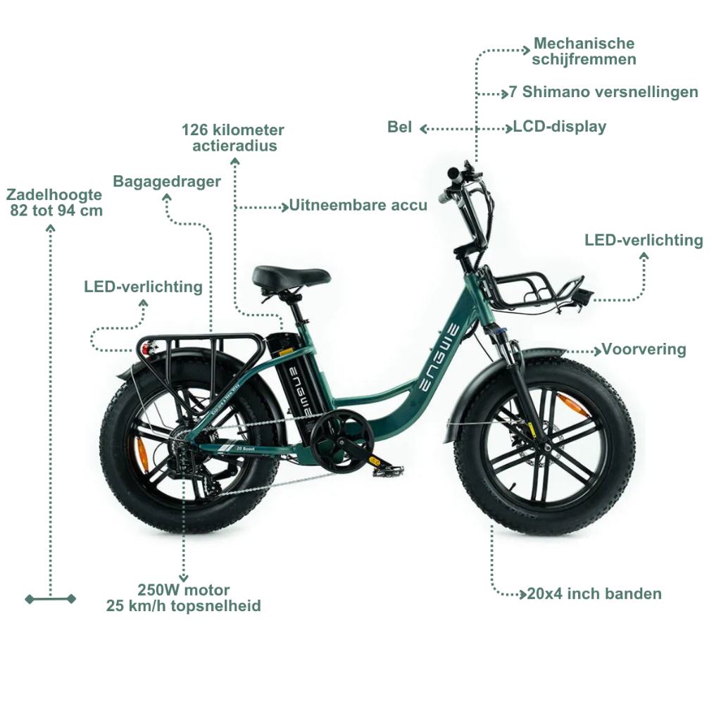 ENGWE L20 Boost - Groen (incl. gratis voormand)