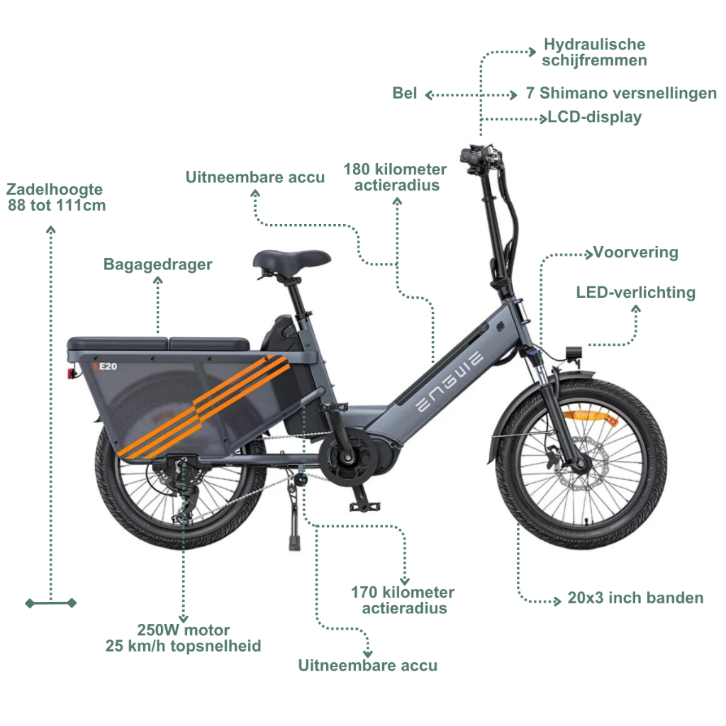 ENGWE LE20 - Grijs (dubbele accu)ENGWE LE20 - Grijs (dubbele accu)