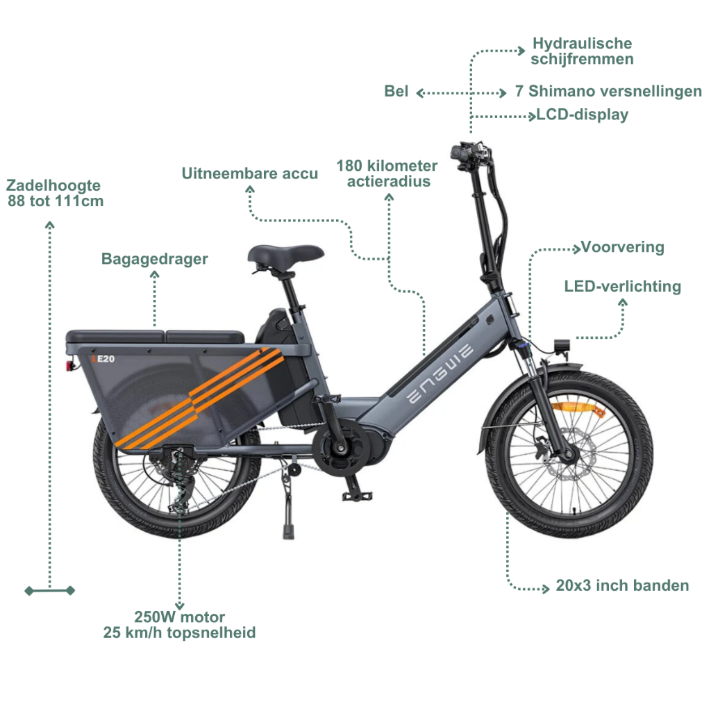 ENGWE LE20 - Grijs (enkele accu)ENGWE LE20 - Grijs (enkele accu)