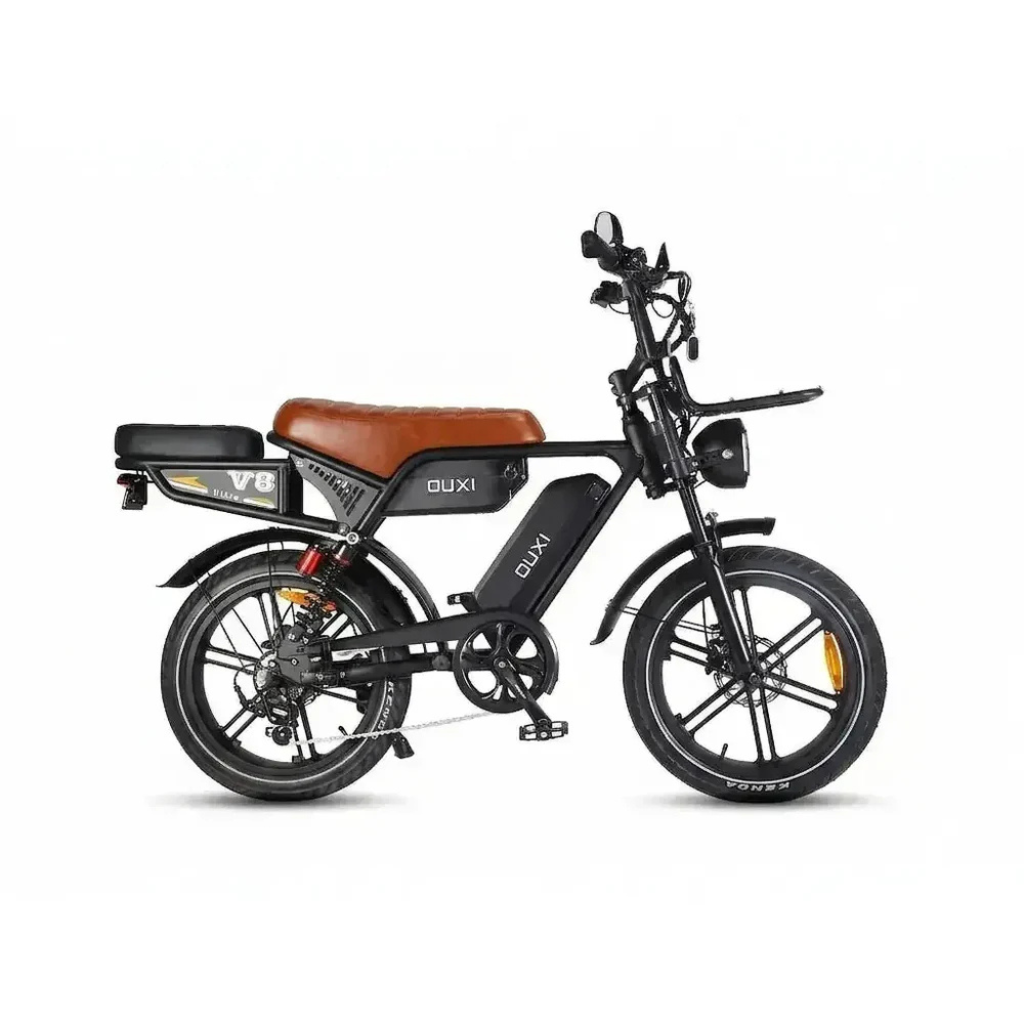 OUXI V8 Ultra Max - Zwart - Bruin Zadel (incl. achterzitje, voorrekje & alarm)OUXI V8 Ultra Max - Zwart - Bruin Zadel (incl. achterzitje, voorrekje & alarm)